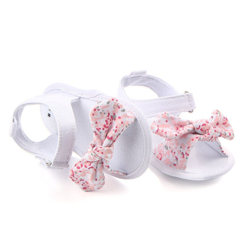 Baby Girls Sandals Canvas Bowknot Toddlers Newborn Infantil Sandals Summer Infant Baby Girls Soft Crib Shoes Infants Sandals