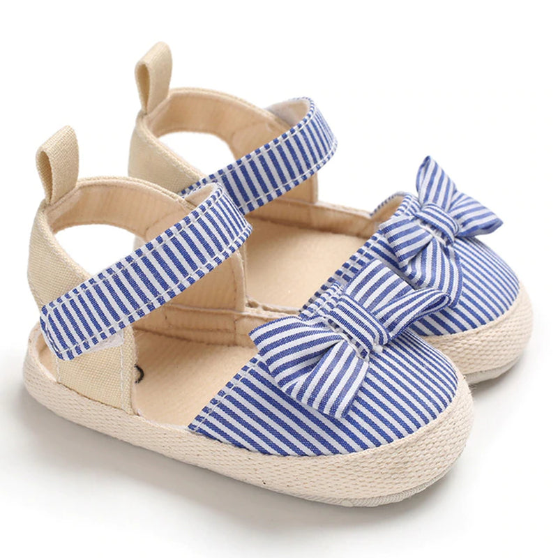 Baby Girls Sandals Canvas Bowknot Toddlers Newborn Infantil Sandals Summer Infant Baby Girls Soft Crib Shoes Infants Sandals