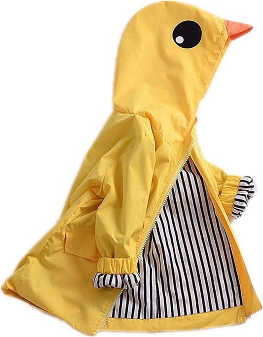 Toddler Baby Boy Girl Duck Rain Jacket Cute Cartoon Yellow Raincoat Hoodie Kids Coat Fall Winter School Outfit